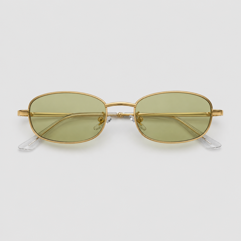 NACRE sunglasses in gold with light green lenses — additional product view