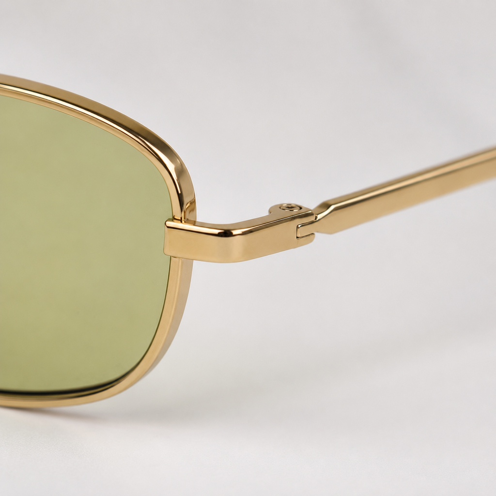 NACRE sunglasses in gold with light green lenses — additional product view