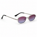 NACRE sunglasses by SHAMS BRAND — silver metal frame with purple blue UV400 lenses