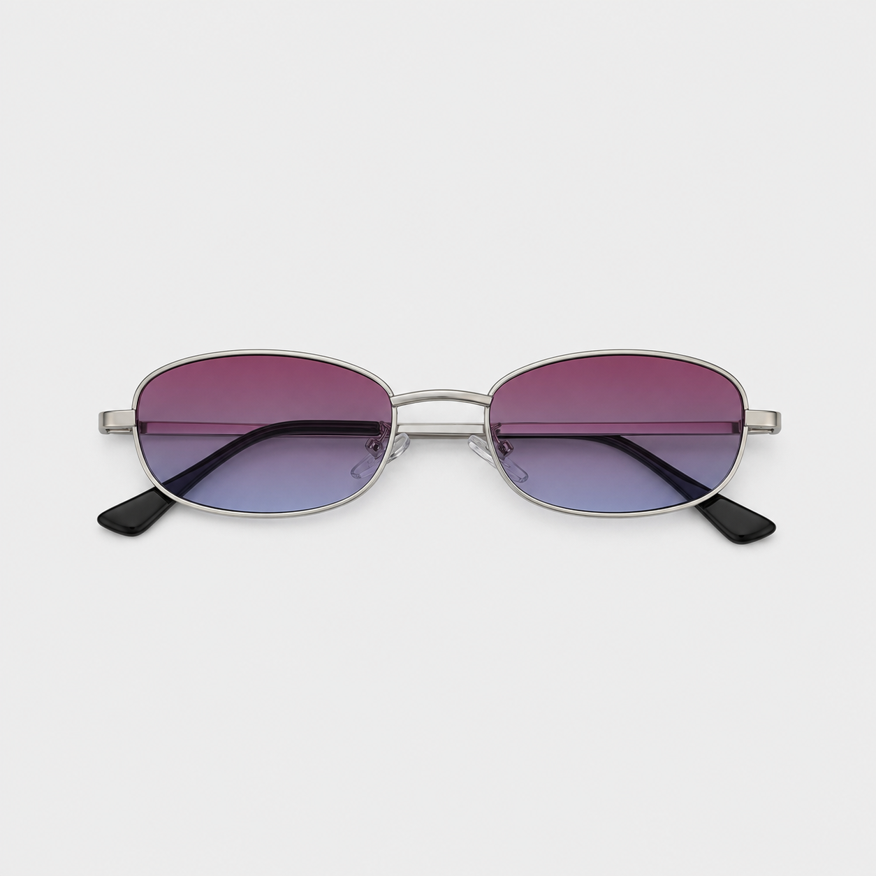 NACRE sunglasses in silver with purple blue lenses — additional product view