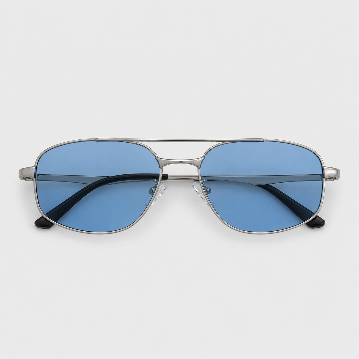 TERRACOTTA sunglasses in silver with blue lenses — additional product view