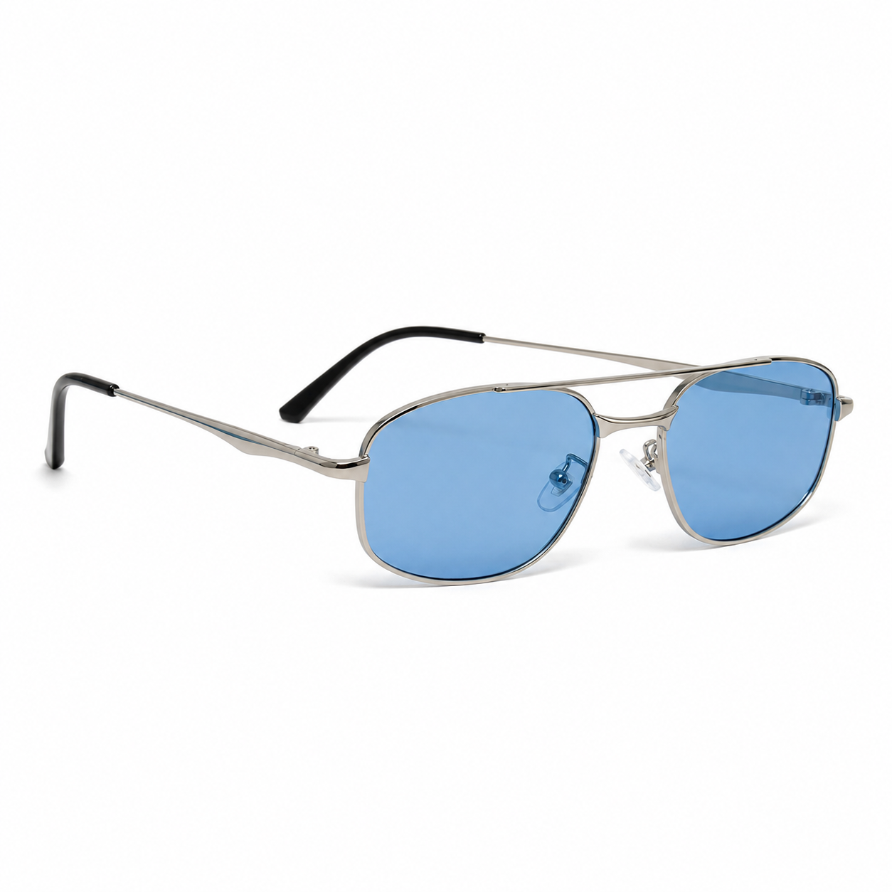 TERRACOTTA sunglasses in silver with blue lenses — additional product view