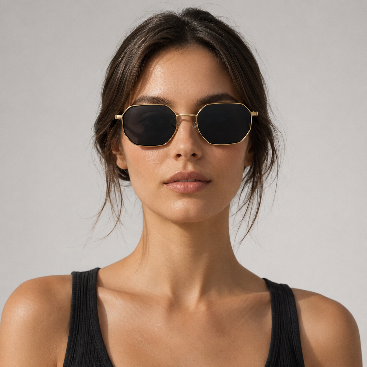 ZENITH sunglasses in gold with grey lenses — additional product view