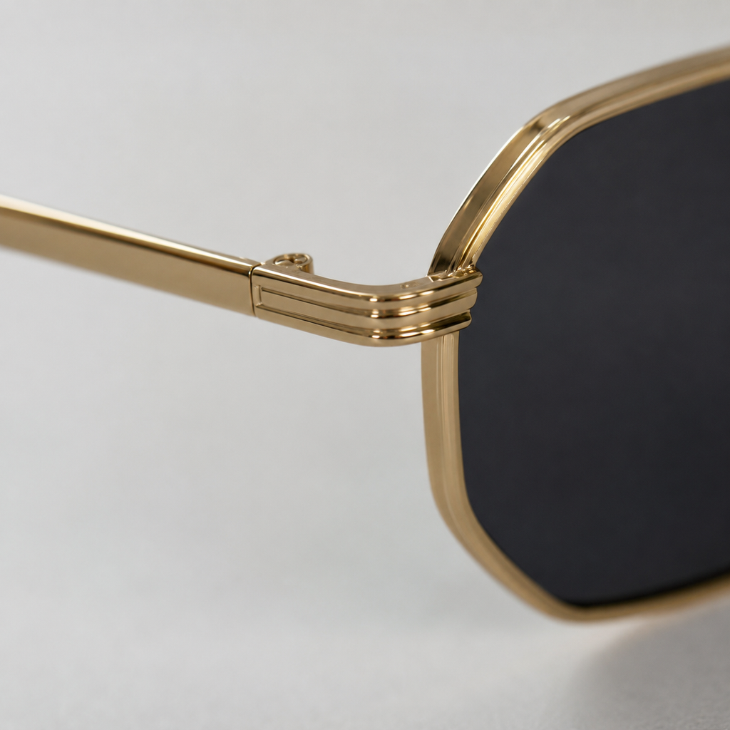 ZENITH sunglasses in gold with grey lenses — additional product view
