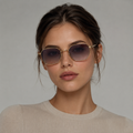 ZENITH sunglasses by SHAMS BRAND — gold metal frame with gradient grey UV400 lenses