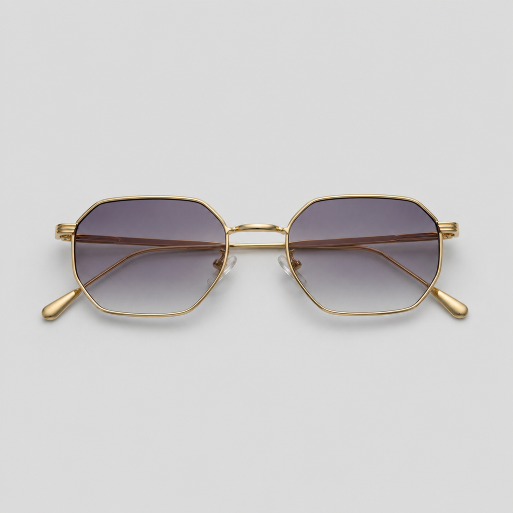 ZENITH sunglasses in gold with gradient grey lenses — additional product view