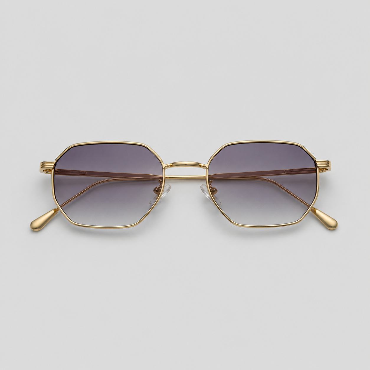 ZENITH sunglasses in gold with gradient grey lenses — additional product view