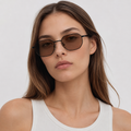 ZENITH sunglasses by SHAMS BRAND — black metal frame with tea UV400 lenses