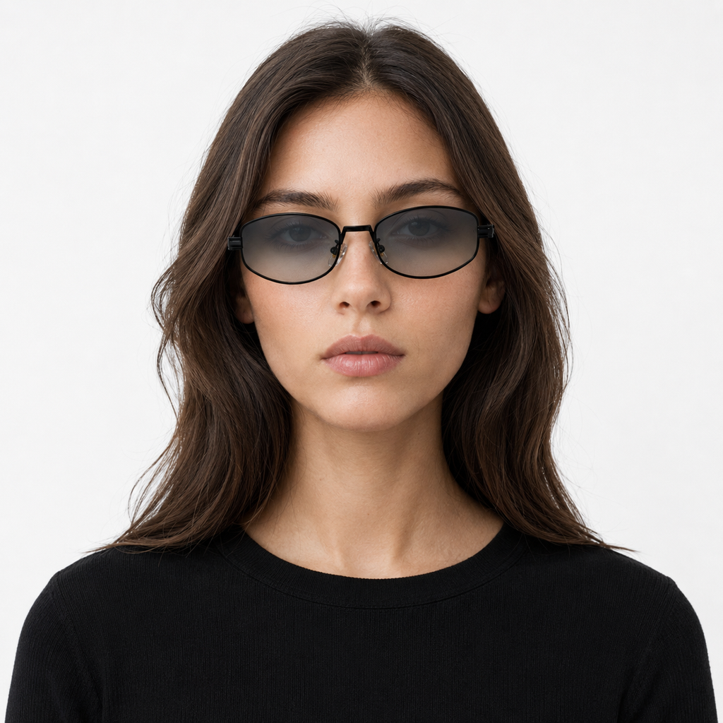 AZURE sunglasses in black with blue yellow lenses — additional product view