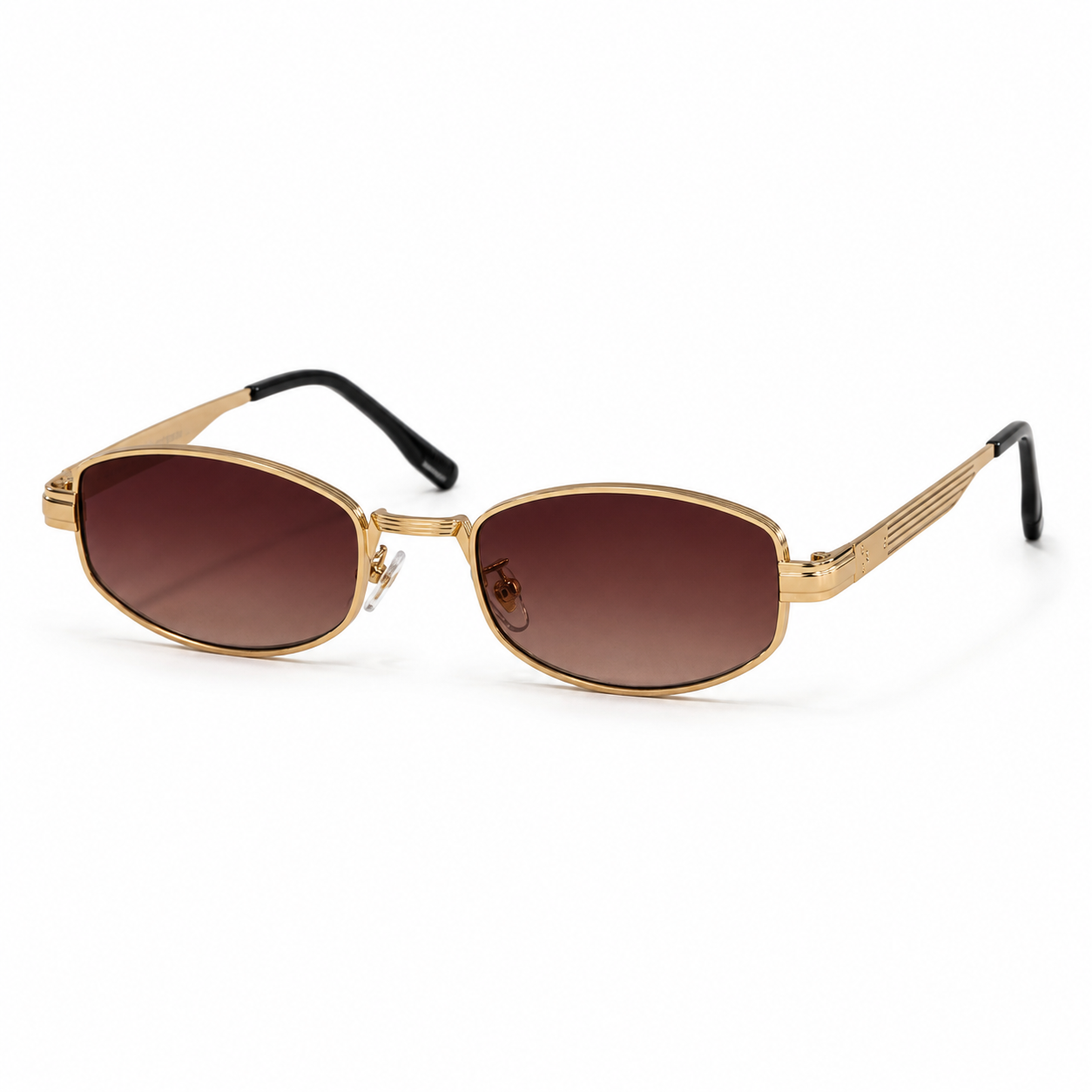 AZURE sunglasses by SHAMS BRAND — gold metal frame with gradient tea UV400 lenses