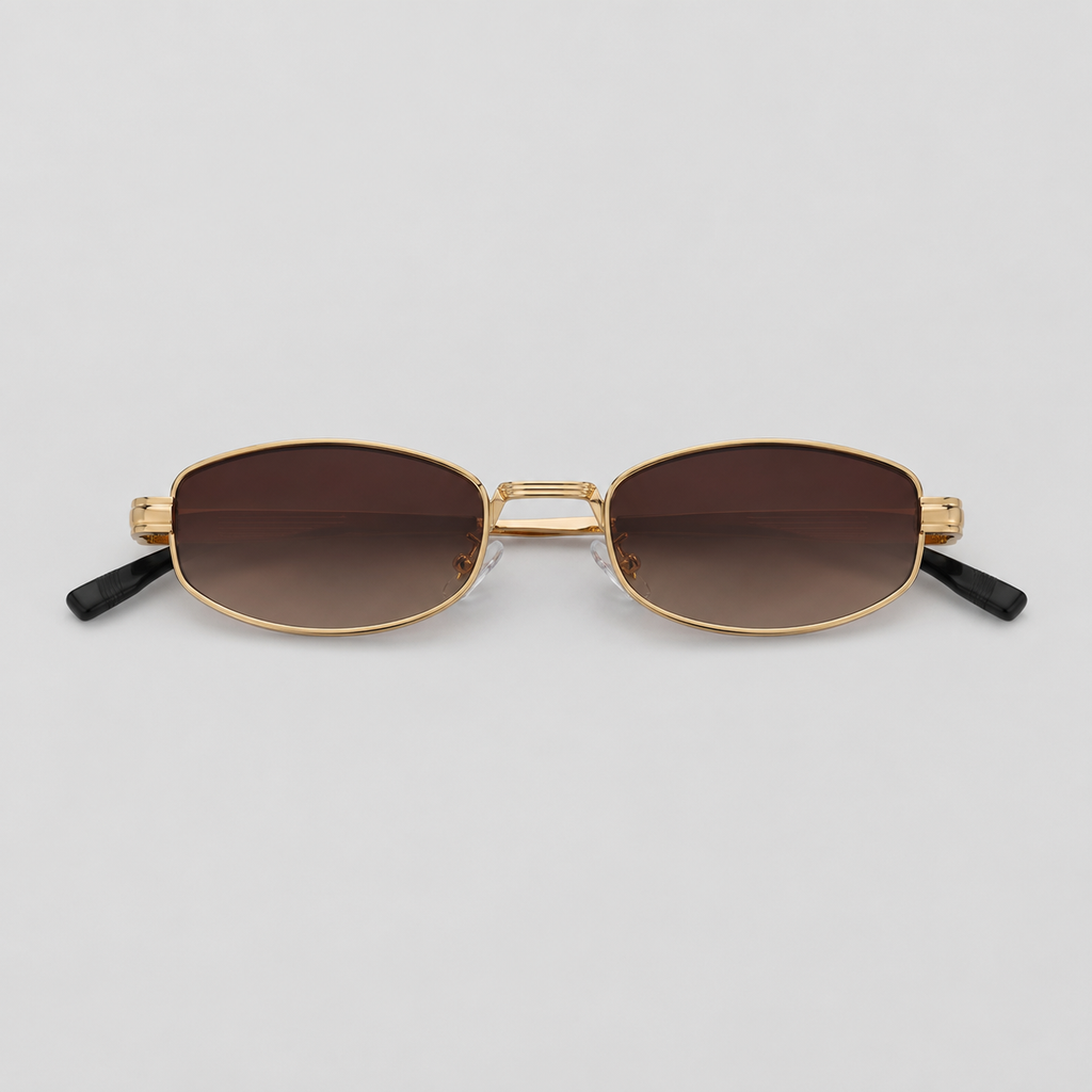 AZURE sunglasses in gold with gradient tea lenses — additional product view