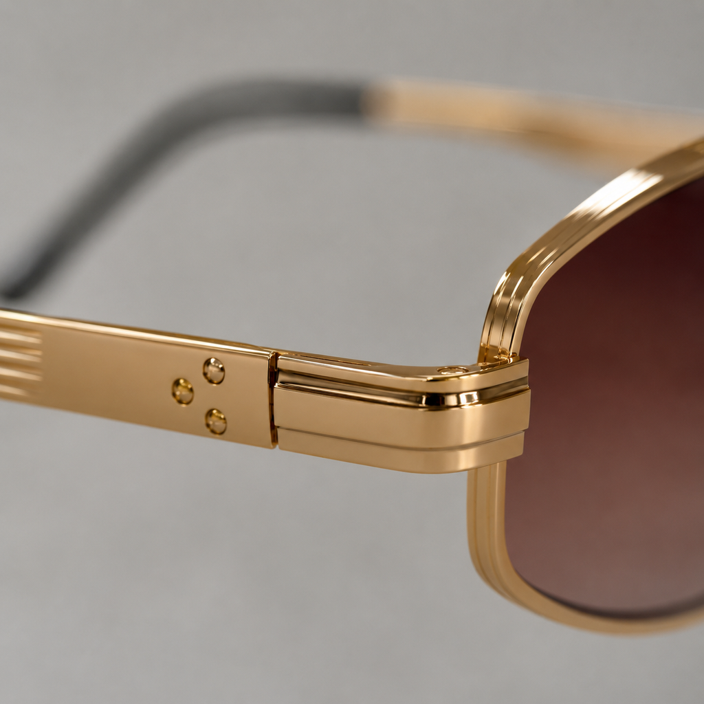 AZURE sunglasses in gold with gradient tea lenses — additional product view