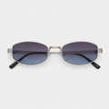 AZURE sunglasses by SHAMS BRAND — silver metal frame with gradient blue UV400 lenses