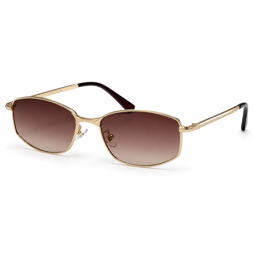 KASBAH sunglasses by SHAMS BRAND — gold metal frame with gradient tea UV400 lenses