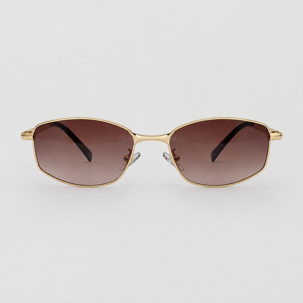 KASBAH sunglasses in gold with gradient tea lenses — additional product view