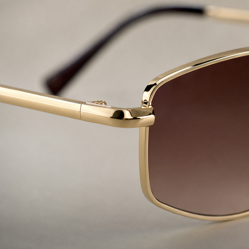 KASBAH sunglasses in gold with gradient tea lenses — additional product view
