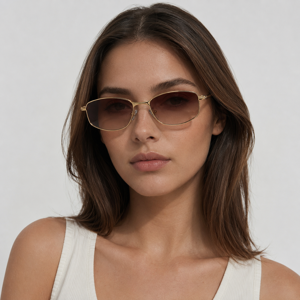 KASBAH sunglasses in gold with gradient tea lenses — additional product view
