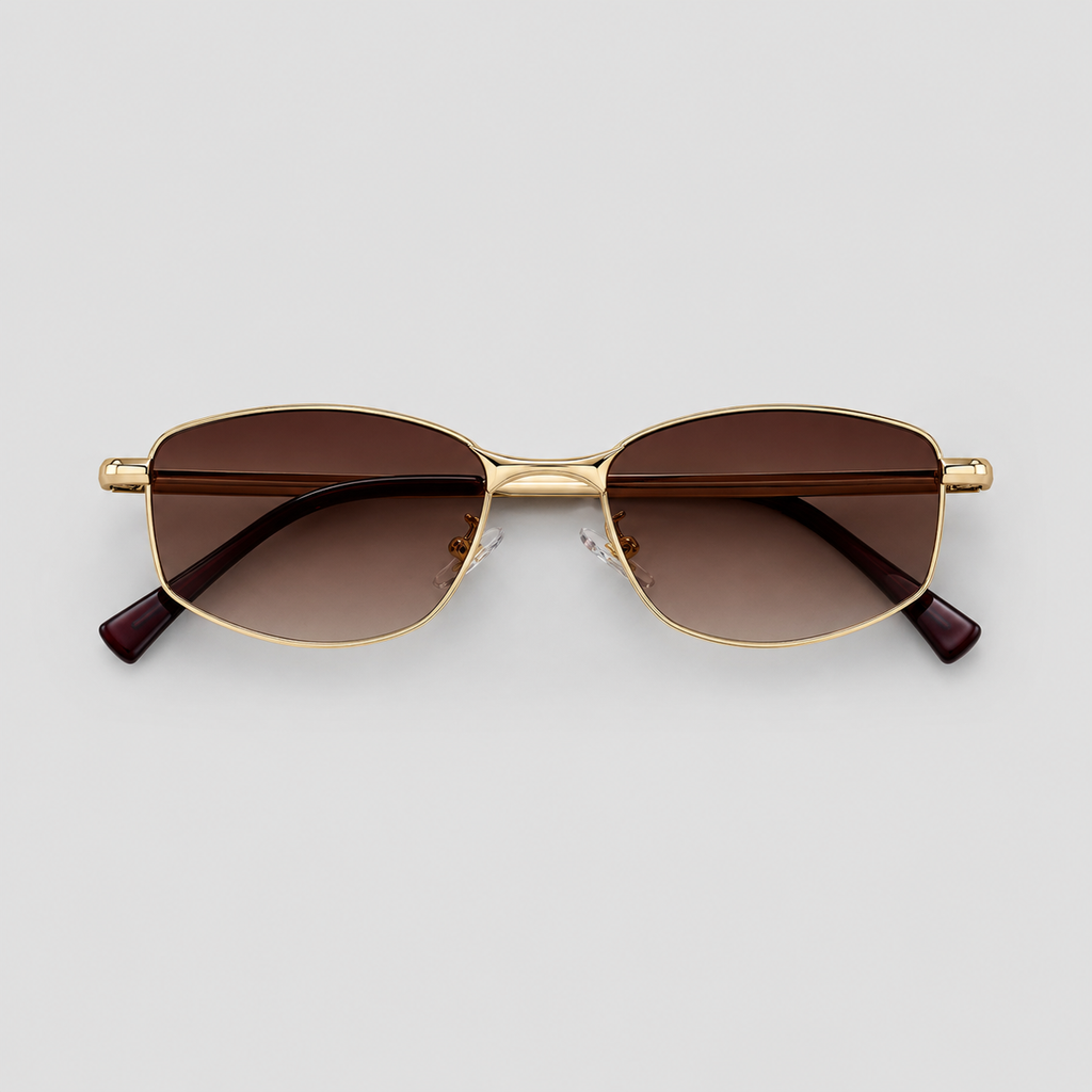 KASBAH sunglasses in gold with gradient tea lenses — additional product view