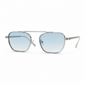 HORIZON sunglasses by SHAMS BRAND — silver metal frame with gradient blue UV400 lenses