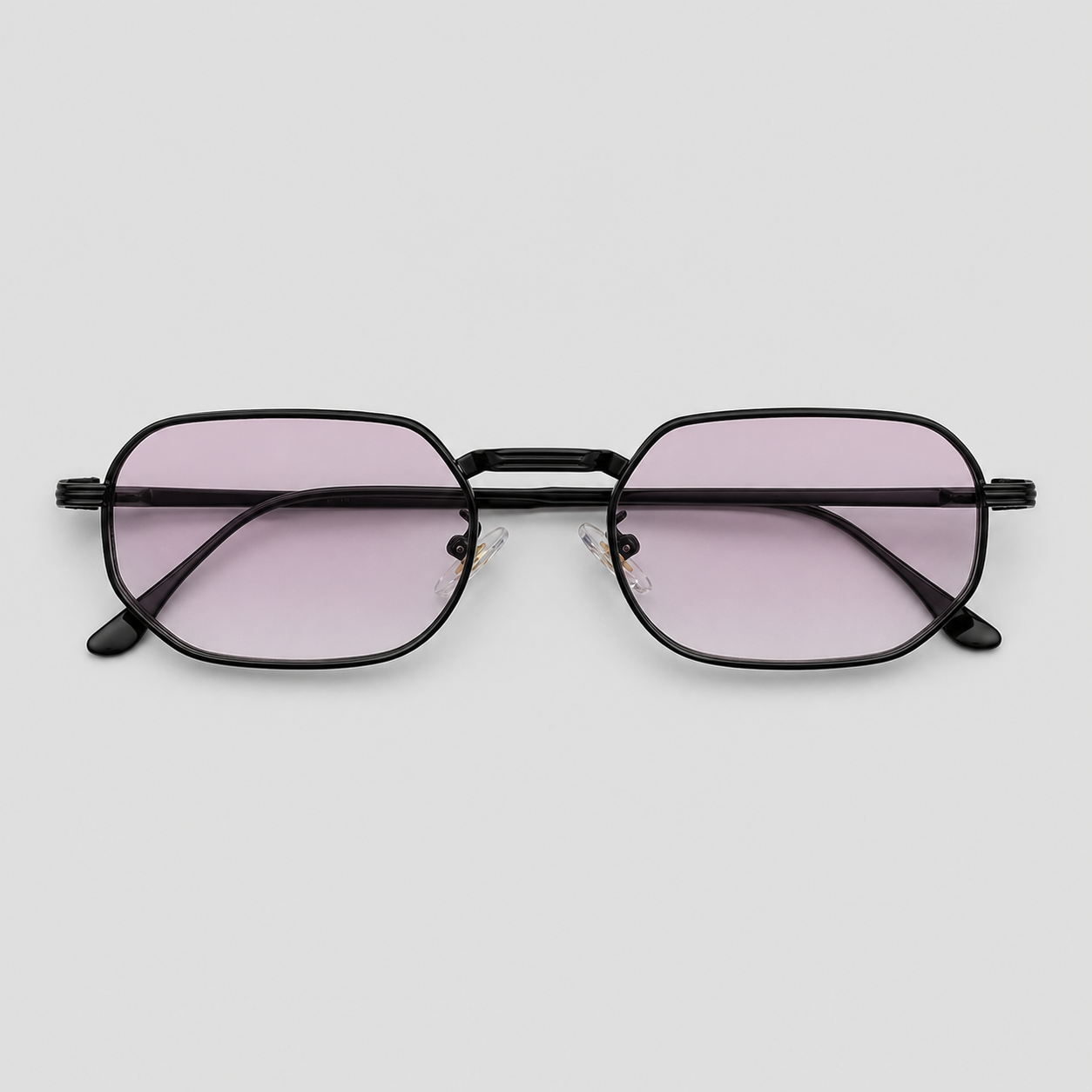 DAWN sunglasses in black with gradient purple red lenses — additional product view