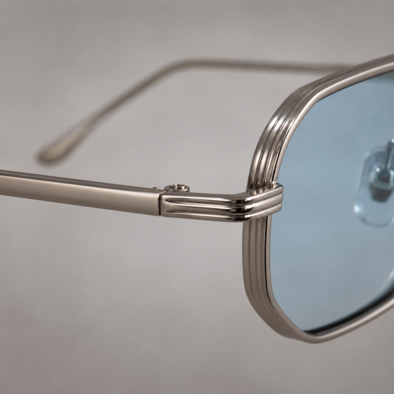 DAWN sunglasses in silver with gradient blue lenses — additional product view