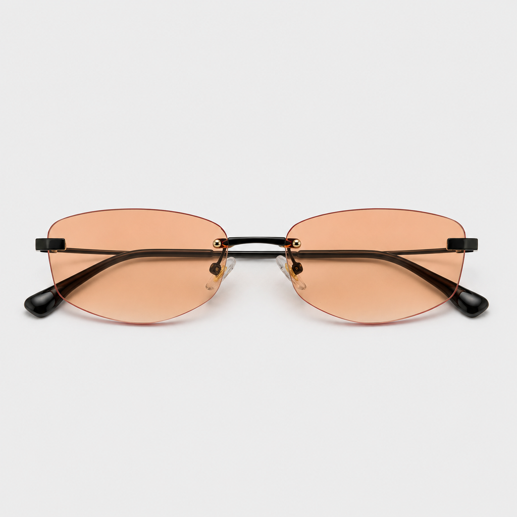 SOLIS sunglasses in black with gradient orange lenses — additional product view