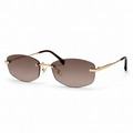 SOLIS sunglasses by SHAMS BRAND — gold metal frame with gradient grey purple UV400 lenses