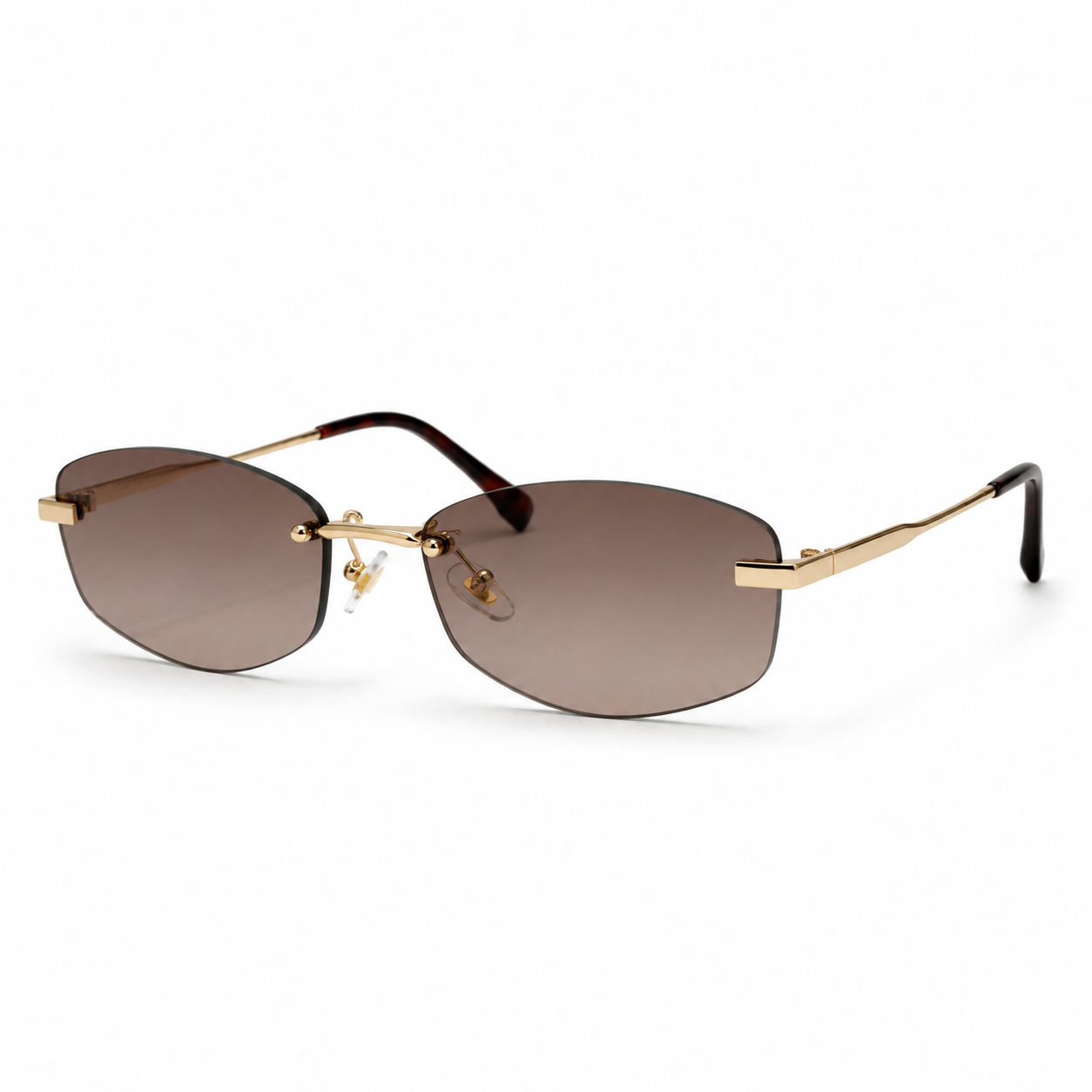 SOLIS sunglasses by SHAMS BRAND — gold metal frame with gradient grey purple UV400 lenses