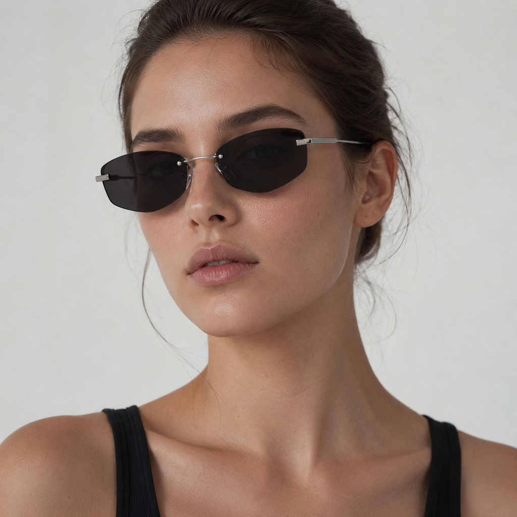 SOLIS sunglasses in silver with grey lenses — additional product view