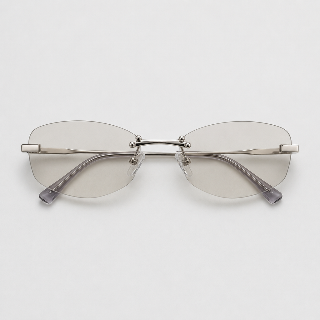 SOLIS sunglasses in silver with gradient grey lenses — additional product view