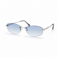 SOLIS sunglasses by SHAMS BRAND — silver metal frame with gradient blue UV400 lenses