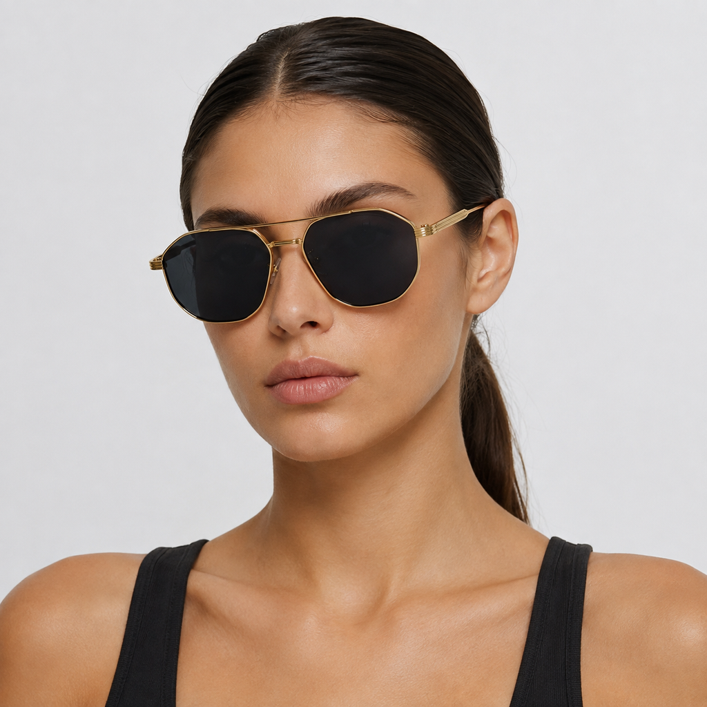 SUNDOWN sunglasses in gold with grey lenses — additional product view