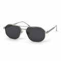 SUNDOWN sunglasses by SHAMS BRAND — silver metal frame with grey UV400 lenses