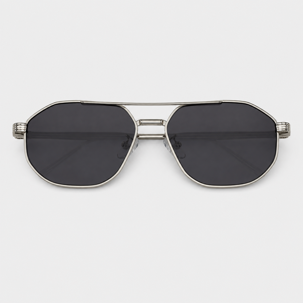 SUNDOWN sunglasses in silver with grey lenses — additional product view