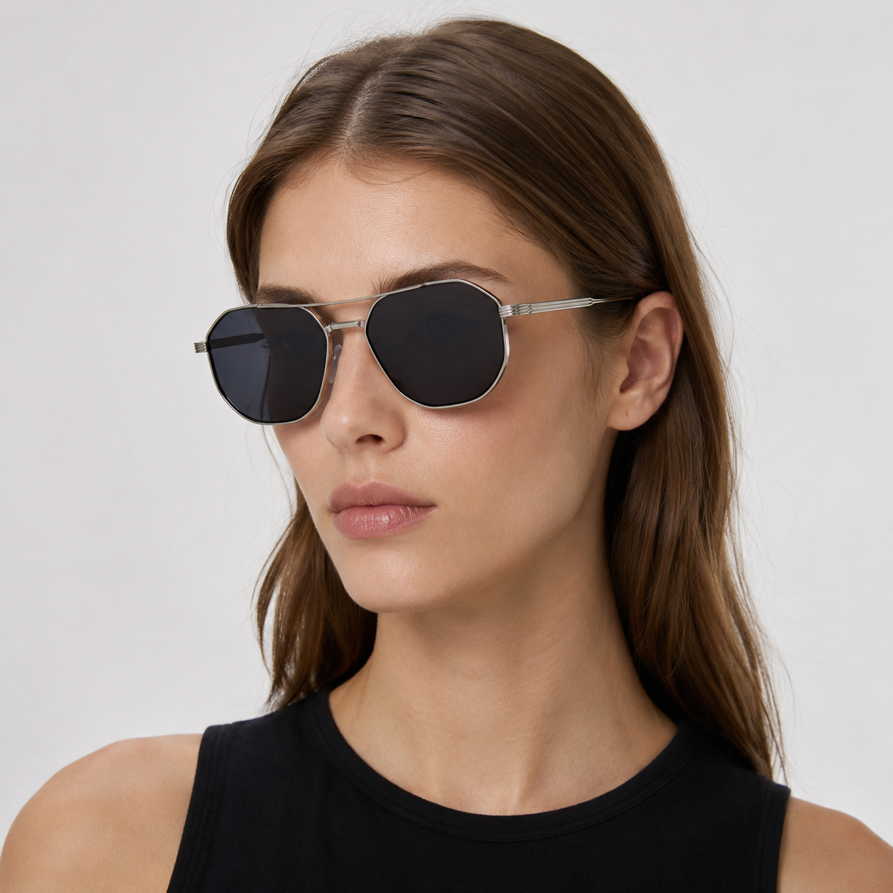 SUNDOWN sunglasses in silver with grey lenses — additional product view