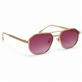 SUNDOWN sunglasses by SHAMS BRAND — gold metal frame with gradient purple UV400 lenses