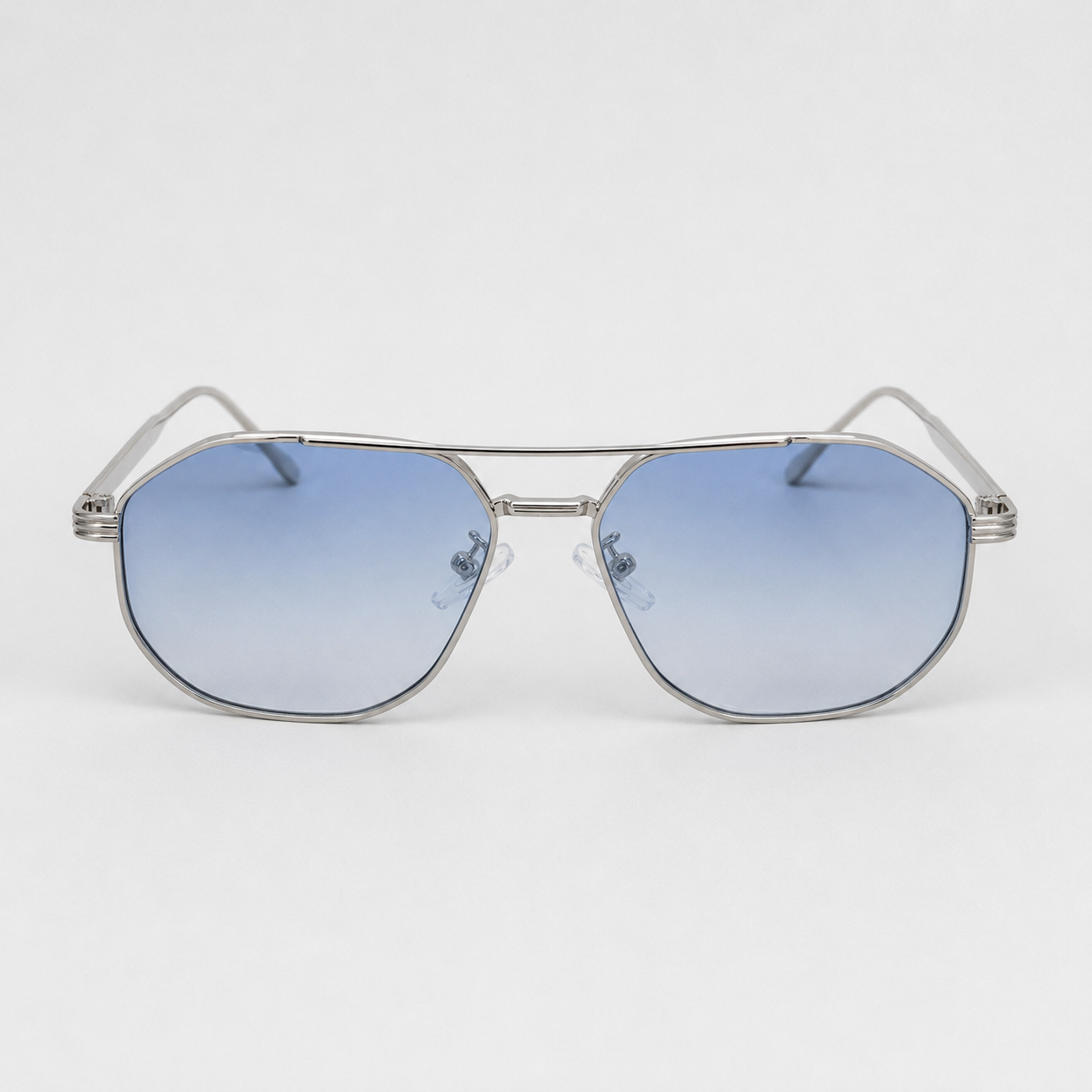 SUNDOWN sunglasses in silver with gradient blue lenses — additional product view
