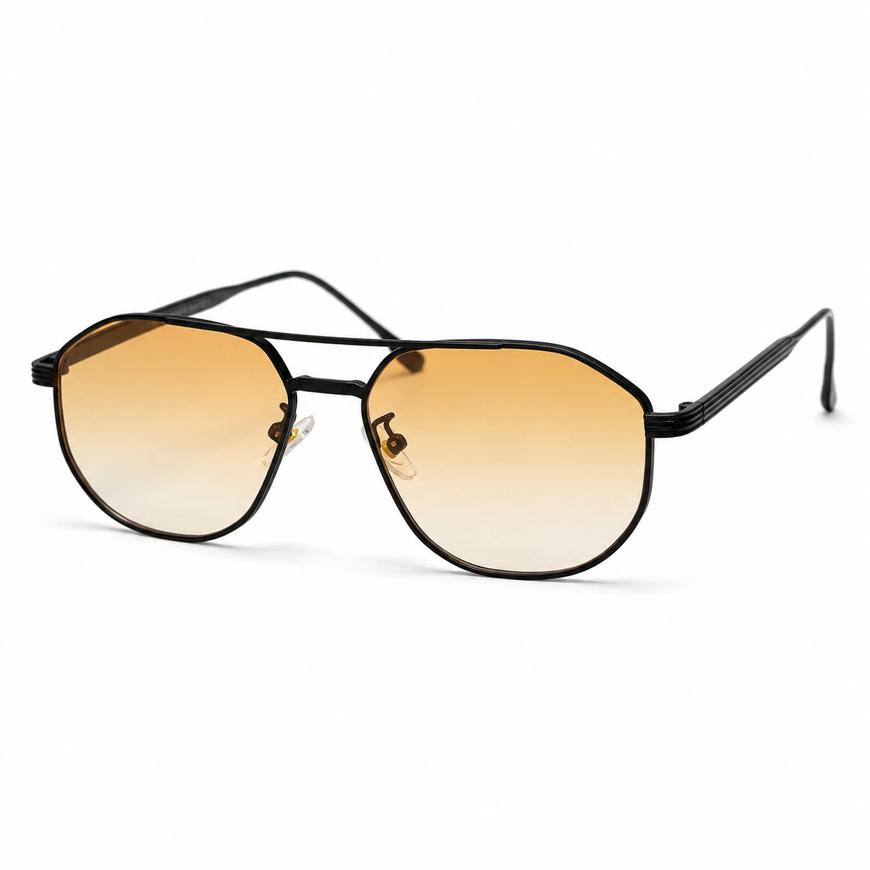 SUNDOWN sunglasses by SHAMS BRAND — black metal frame with gradient orange UV400 lenses
