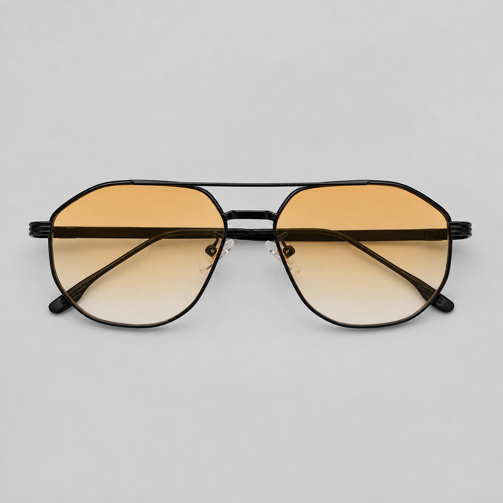 SUNDOWN sunglasses in black with gradient orange lenses — additional product view