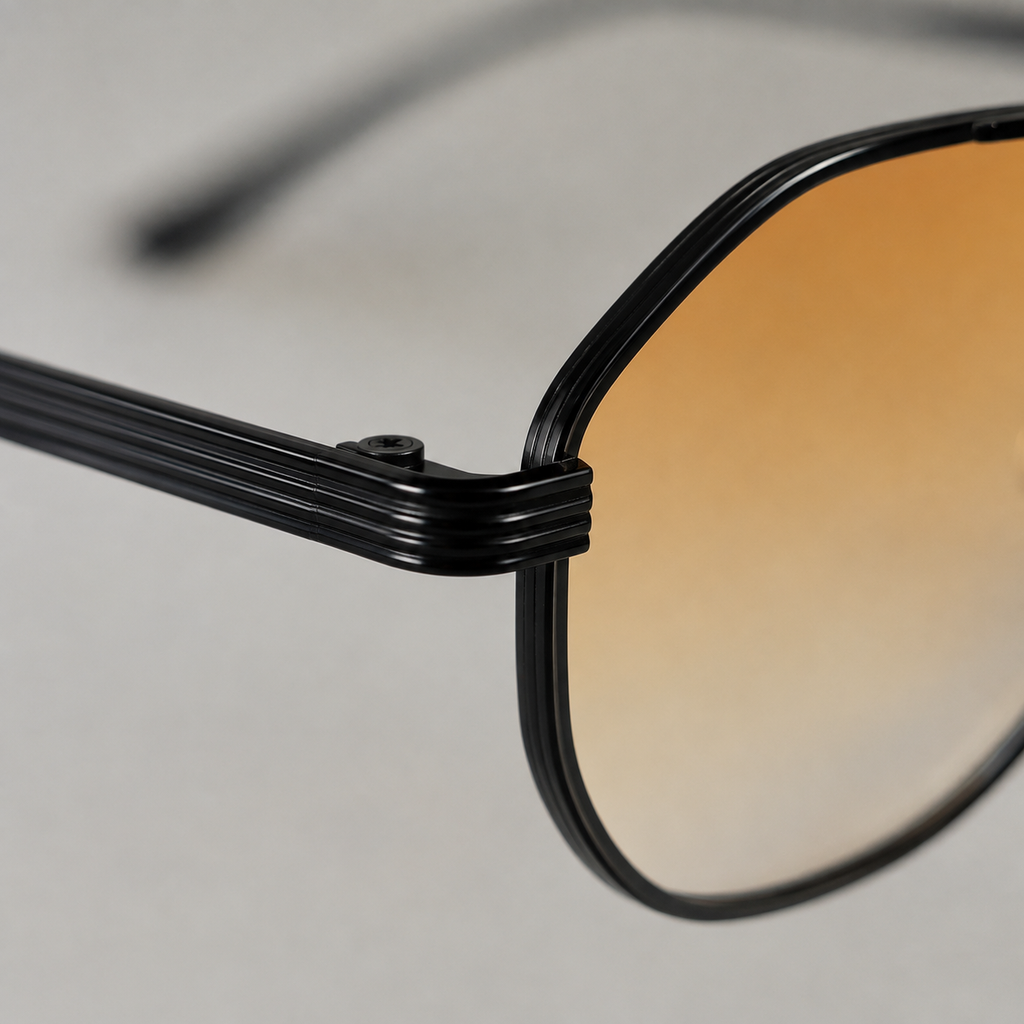 SUNDOWN sunglasses in black with gradient orange lenses — additional product view