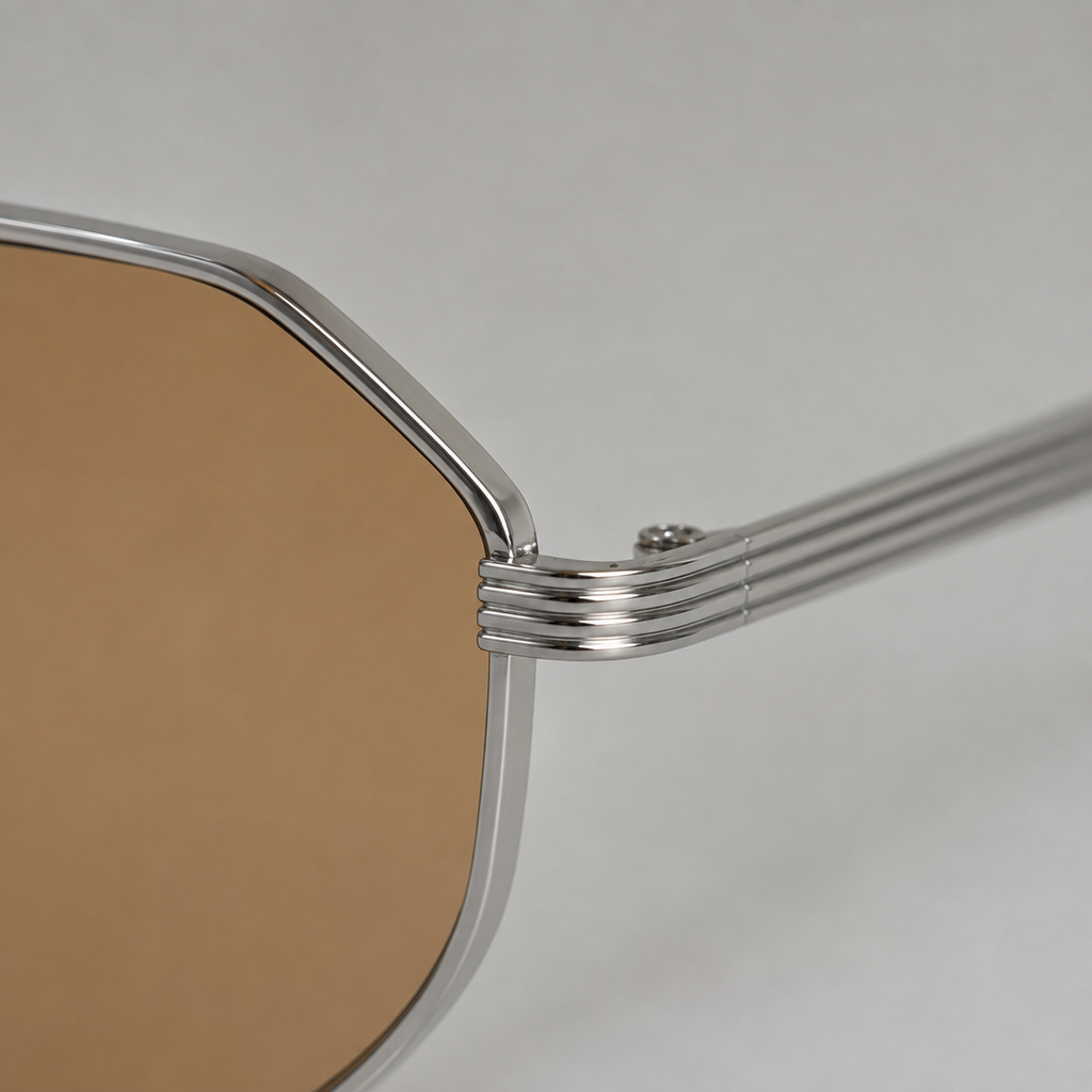 SUNDOWN sunglasses in silver with light tea lenses — additional product view