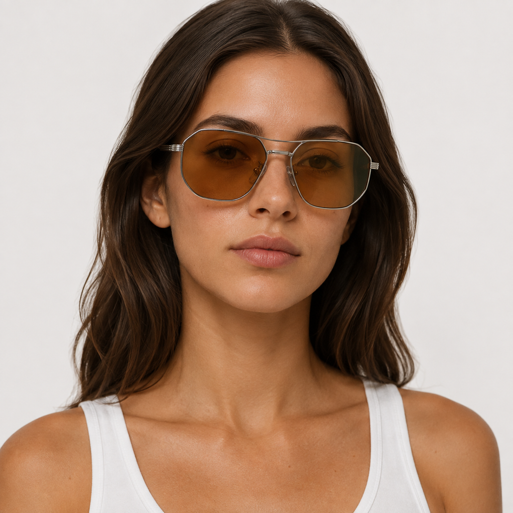 SUNDOWN sunglasses in silver with light tea lenses — additional product view