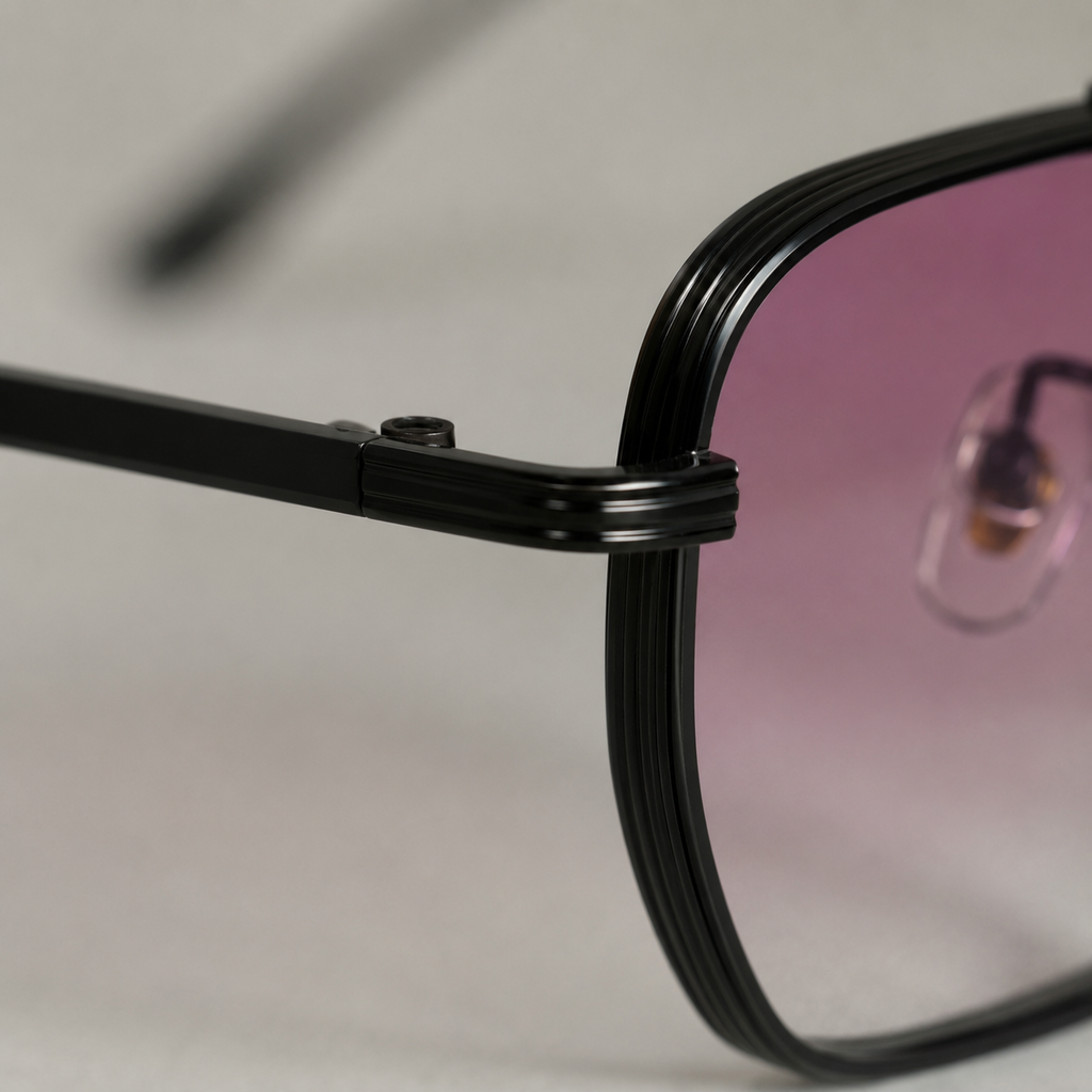 HORIZON sunglasses in black with gradient red lenses — additional product view