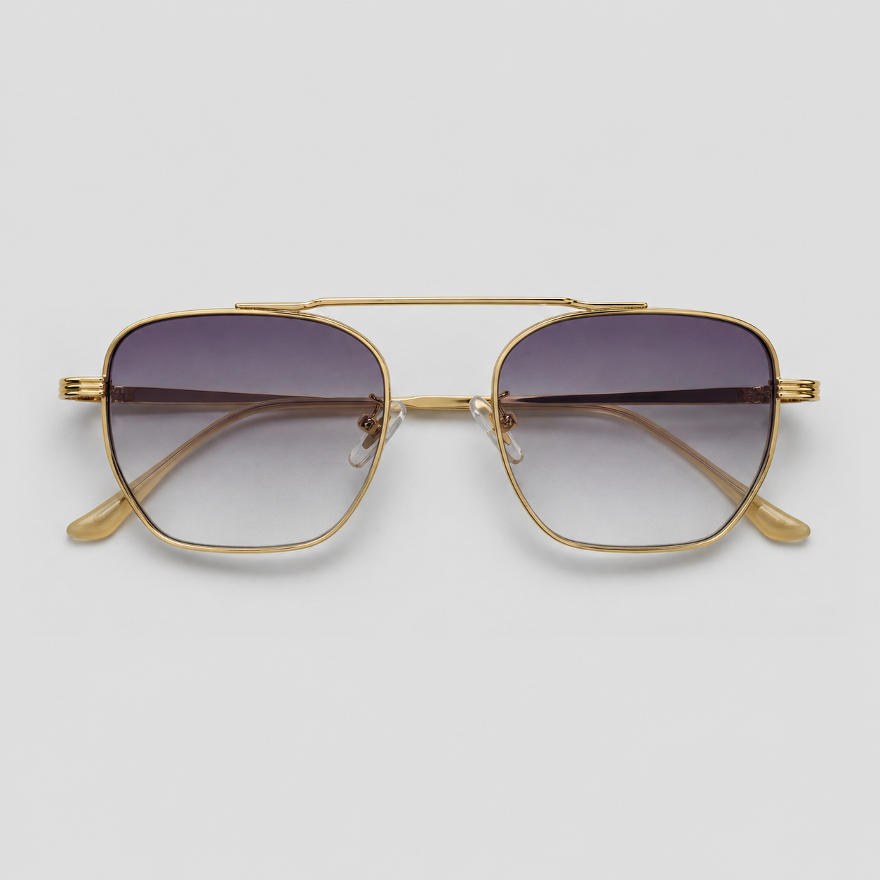 HORIZON sunglasses in gold with gradient purple lenses — additional product view