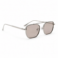 HORIZON sunglasses by SHAMS BRAND — silver metal frame with light tea UV400 lenses