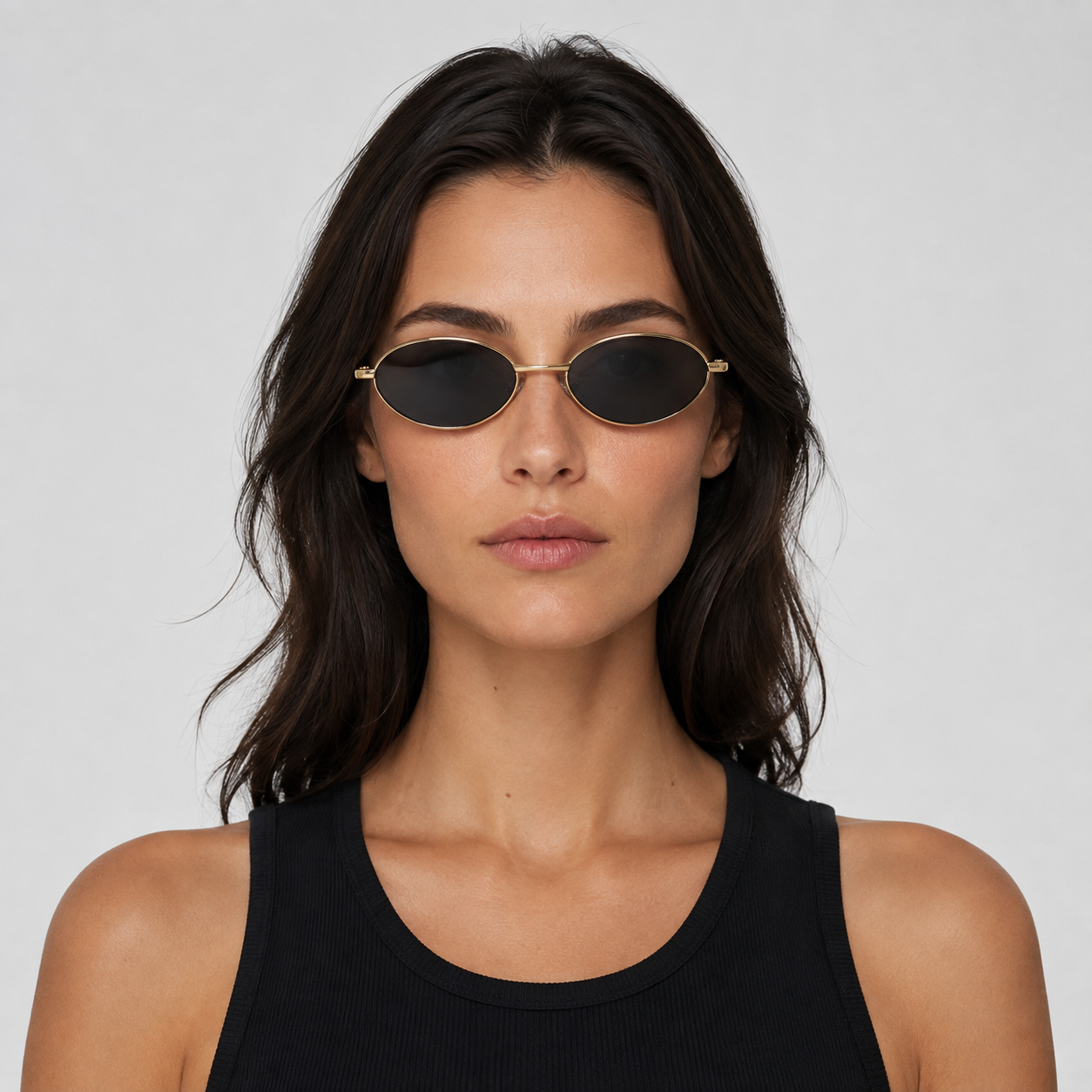 MEDINA sunglasses by SHAMS BRAND — gold metal frame with grey UV400 lenses