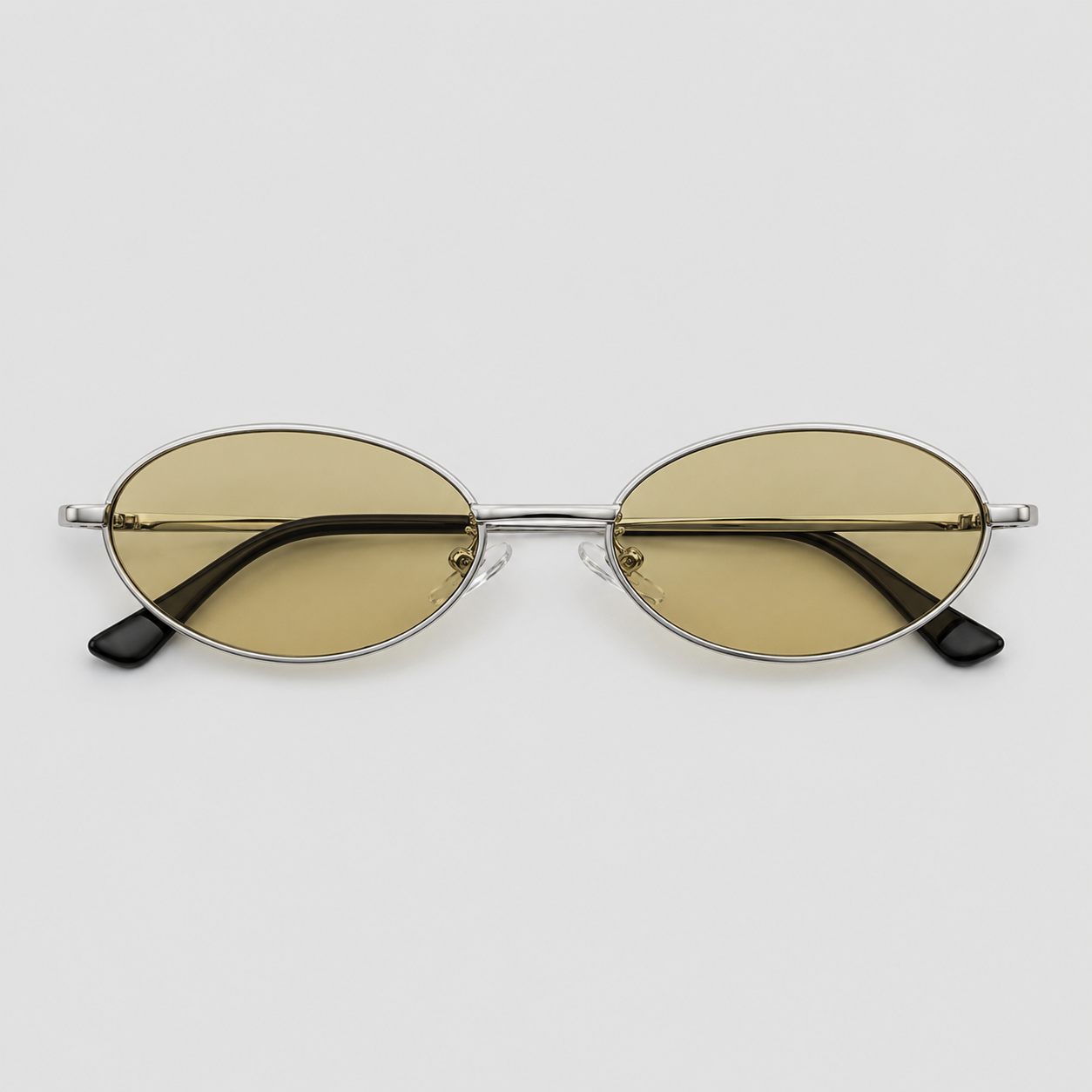 MEDINA sunglasses in silver with light green lenses — additional product view