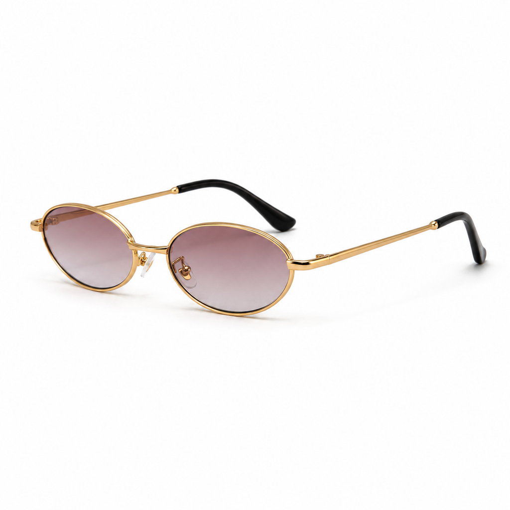 MEDINA sunglasses by SHAMS BRAND — gold metal frame with gradient pink UV400 lenses