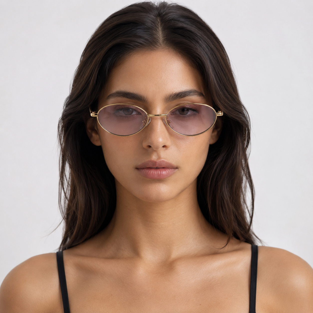 MEDINA sunglasses in gold with gradient pink lenses — additional product view