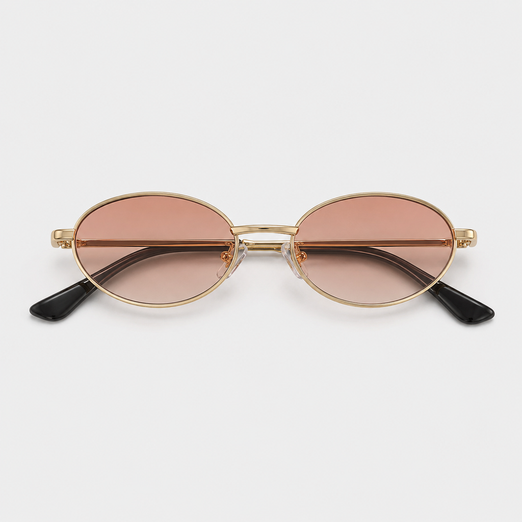 MEDINA sunglasses in gold with gradient orange lenses — additional product view